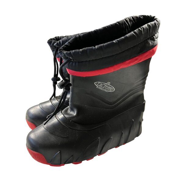 LaCrosse Unisex Rubber Snow Boots Size 8 Black & Red Winter Waterproof - Picture 1 of 6